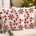 Christmas Candy Cane Throw Pillow Covers 18x18 inch Set of 2 by Tosleo