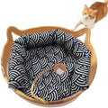 Instinct Basket, Stimuli Handwoven cat Basket Rope Cotton with Cushion, Eliminates Bed Rejection Round Pet Basket, Boho Catbed for Cats Handwoven Scratchable Breathable Weave (Small-B) by FHKPET