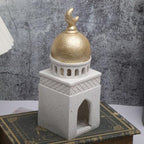 Islamic Cultural Decor Collection, Ramadan Home Decor Islamic Gift, Handcrafted Resin Mosque Models & Tower Ornaments for Home Office Display Ramadan Decoration (White H 1pcs) - Image 5