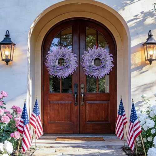 24" Lavender & Eucalyptus Wreath for Front Door,Outside Wreaths - Image 3