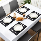 MOSAYT Vinyl Faux Leather Placemats, Set of 8, Black - Image 2