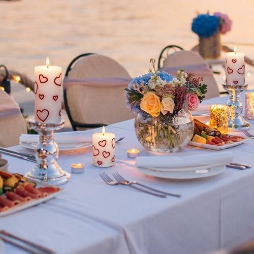 Valentines Day Heart Candles, Flameless Pillar Candles with Remote - Image 7