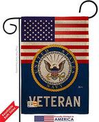 US Navy Veteran Burlap Garden Flag - Pack Armed Forces USN Seabee United State American Military Retire Official USA Applique - House Banner Small Yard Gift Double-Sided Made in 13 X 18.5 - Image 2