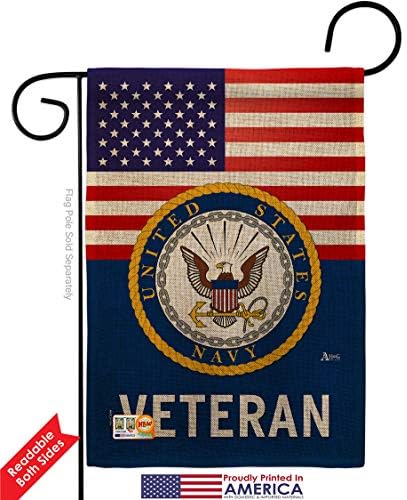 US Navy Veteran Burlap Garden Flag - Pack Armed Forces USN Seabee United State American Military Retire Official USA Applique - House Banner Small Yard Gift Double-Sided Made in 13 X 18.5 - Image 2