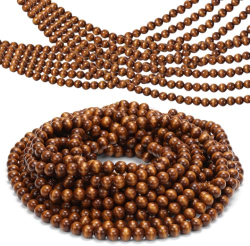 ZenNex 65.6 Ft Christmas Wooden Bead Garland 2 Pcs Long Bead String, Brown by Unknown