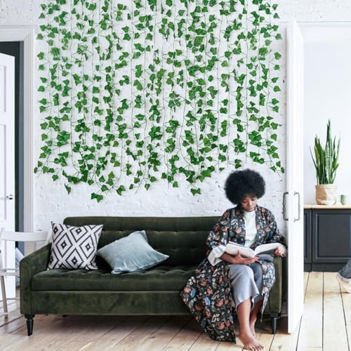 Freyalife Fake Vines for Room Decor (96 Pack 689Ft) Artificial Ivy Leaves Hanging Greenery Garlands for Home Bedroom Wall Wedding Christmas Party Office Patio Indoor Outdoor Garden Decor - Image 4