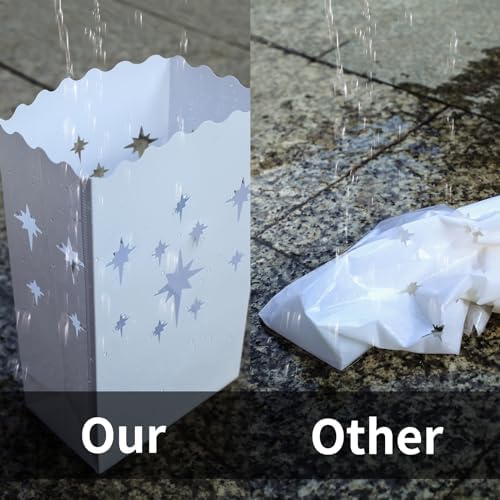50 Pack Waterproof Luminary Bags with Flameless Candles, Star - Image 2