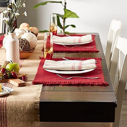 DII Variegated Tabletop Collection, Placemat Set3x19, Tango Red, 6 Piece - Image 5