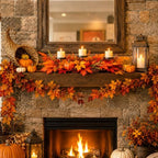 27.56" Fall Candle Holder Centerpiece, Thanksgiving Table Decor with Metal Candle Cups Large Foldable Autumn Leaves Pumpkins Candle Holder for Farmhouse Dining Table Mantel Home Party Decor - Image 7