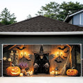 7x16FT Skull Witch Halloween Garage Door Banner Skeleton Witch Happy Hallowen Garage Door Cover Decoration for Hallowen Decoration by FOREVERQUEEN
