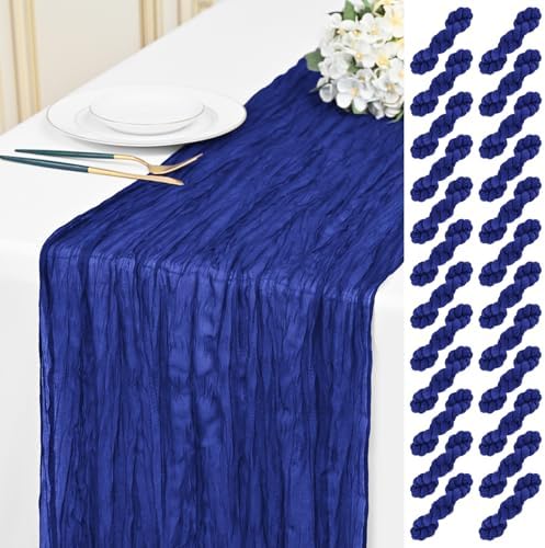 24 Pack Royal Blue 10Ft Cheesecloth Table Runner by Unknown
