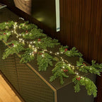 Birchlitland Christmas Garland with Lights Cadar Lighted Garland Battery Operated with Timer or USB Light 6FT 80 LED Fairy Lights, Faux Vine with Lights for Mantel Fireplace and Holiday Decor by Birchlitland