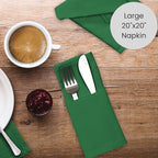 Cotton Clinic Cloth Dinner Napkins - Perfect Everyday Use Table Napkins - Soft Durable Washable - Ideal for Party Wedding Christmas Easter - Set of 12-20x20 inches Green Napkins - Image 4