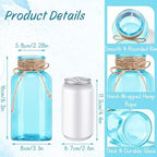 12Pack Mason Jar Vases for Centerpieces, Aqua Blue Glass Flower Vase - Image 2