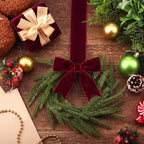 6 Pcs Christmas Burgundy Wreaths Kitchen Cabinet Decorations - Image 3