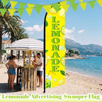 HunnmingRe 2 Set 15ft Lemonade Feather Flag Kit, Large Advertising Swooper Flag Banner with Aluminum & Fiberglass Poles and Ground Stakes, High-Visibility Outdoor Sign for Business, Store - Image 5