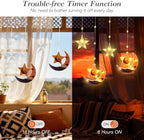 Lewondr Ramadan Curtain String Lights, 138 LEDs Moon Castle Star Lights - Image 3