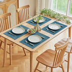 Softalker Faux Linen Cloth Placemats Set of 12-12 x 18 Inch, Teal - Image 7