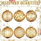 Jenaai 12 Pcs Christmas Champagne Glass Ball Ornaments, Tree Decoration - Image 2