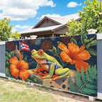7 * 16ft Vibrant Puerto Rico Garage Door Banner, Tropical Island Style Decor Flag, Retro Castle Pattern Photo Backdrop, Cultural Pride Background for Outdoor Festival Holiday Garage Door Decoration - Image 5
