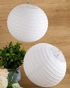 Treela 30pack White Chinese Paper Lanterns for Wedding Party Decor, 10" - Image 3