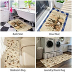 Easter Kitchen Rugs and Mats Set of 2,Spring Golden Garden Bunny Eggs Kitchen Mat,Easter Rabbit Non Slip Washable Kitchen Floor Sink Mats Decorations for Home Kitchen 18"x48"+18"x30" - Image 6