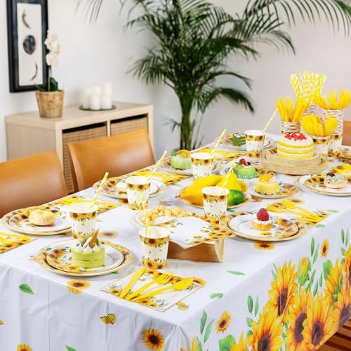 Potchen 452 Pcs Sunflower Party Supplies Serve 50, Yellow - Image 5