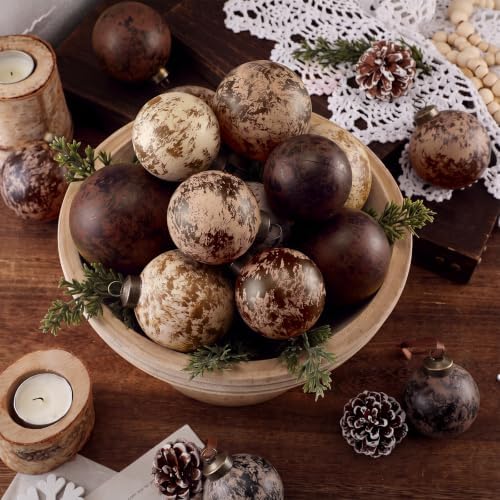 Yunlly 18 Pcs Neutral Christmas Ball Ornaments Textured Xmas Tree Decor - Image 4