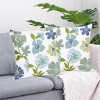 Pack of 2 Embroidered Decorative Throw Pillow Cover 18x18 Inch Farmhouse Floral Pillowcase for Living Room Sofa Bed (Grass Flower) - Image 3