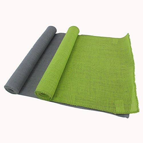 BambooMN 15" x 88" Vintage Hemp Burlap Table Runner for Rustic Wedding Bridal Shower Bachelorette Graduation Party Table Decor Decorations - 10 Pcs - Image 2
