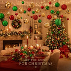 36 Pcs Christmas Balls Ornaments for Ceiling, Red, Green, Gold - Image 5