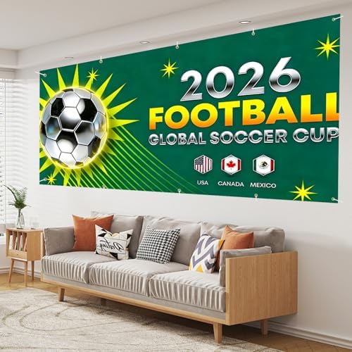 2026 World Soccer Cup Garage Door Banner Cover, 7x16ft Large Football Championship Backdrop, Canada USA Mexico Host Nations Outdoor Decoration, Heavy Duty Fabric Sports Wall Mural for Home Decor - Image 7