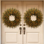 26 Inch Fall Boxwoods Wreaths for Front Door Large Wreath Home Decor - Image 2