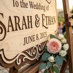 Personalized Romantic Manor Wedding Welcome Sign - Custom 3D Wood Ceremony Entrance & Reception Board for Luxury Mansion, Chapel or Vineyard Venue - Multiple Sizes - Image 6