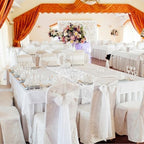 4 Pcs Rosette Table Runner 14x108 Inch for Wedding, White - Image 3