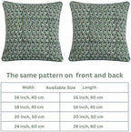 Ridhi Block Print Basil Green Pillow Cover 18" x 18" (Pack of 2) Decorative Couch Pillows for Living Room, Chic Boho Cute Outdoor Pillows Covers Gifts for Spring, Easter and Valentine - Image 5