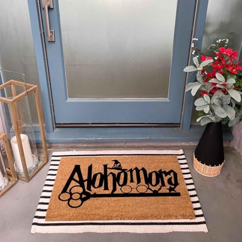 Funny Coir Doormat Alohomora Welcome Front Porch Patio Decor Doormat for The Entrance Way Indoor% Outdoor Personalized Rug with Heavy-Duty Non Slip Outdoor Coconut Coir Doormat 23.6 x 15.7inch - Image 5