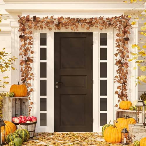2 Packs Fall Leaves Garland, 6.4ft/Piece Artificial Fall Foliage Garland - Image 5