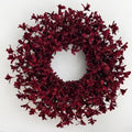 24 Inch Burgundy Fall Wreaths for Front Door, Artificial Forsythia Wreath by GinzeTopHomeDecor