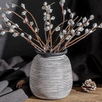 Ceramic Rustic Vase,7.48" Flowers Pottery Vases Home Decor Round Wide-Mouth Farmhouse Decorative Vase for Flowers Pampas for Table Living Room Entryway Mantel Shelf Kitchen Bathroom Bedroom - Image 6