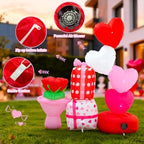 Valentine Inflatables Outdoor Decorations 6 FT Valentine's Day Inflatable Love Gift Box Bouquet Blow Up Decor with LED Lights for Yard,Lawn,Garden Romantic Gifts - Image 6