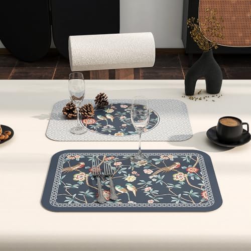 patdrea Designer Chinoiserie PVC Placemats Set of 6,12"x17"-Lanruoting B - Image 7