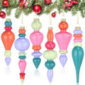 Soaoo 6 Pcs 6.3 in Pastel Color Mercury Glass Finial Christmas Ornaments by Soaoo