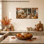 WAXWHELK Fall Farmhouse Canvas Wall Art, Autumn Rustic Farmhouse Pumpkin Porch Welcome Sign Painting Pictures, Thanksgiving Artwork for Living Room Bedroom Home Decor (24"x47") - Image 3