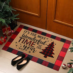 Tinideya 2 Pcs Christmas Tree Layered Doormat Set for Front Porch - Image 3