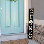 Welcome To Our Home Standing Sign 45"X9" Wood Black - Image 6