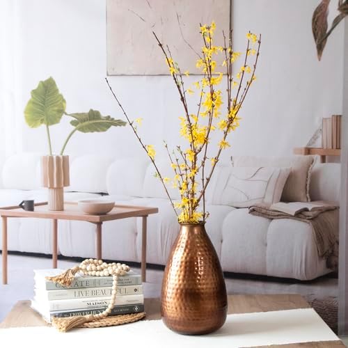 ANDALUCA Decorative Metal Vase Hammered Finish 12 inch (Bronze) - Image 4