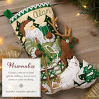Bucilla Felt Applique 18" Stocking Making Kit, Nordic Noel, Perfect for DIY Arts and Crafts - Image 4