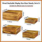 Roowest 4 Pack Wooden Display Risers, Rustic Cake Stands, Rustic Brown - Image 3