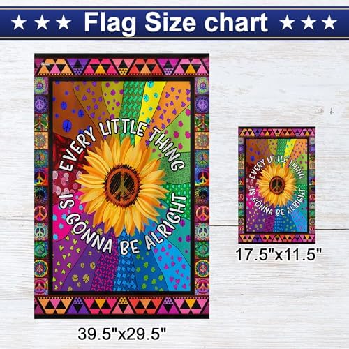 FLAGWIX Hippie Sunflower Flags, Thing Gonna Be Alright House Flag 29.5x39.5 - Image 3